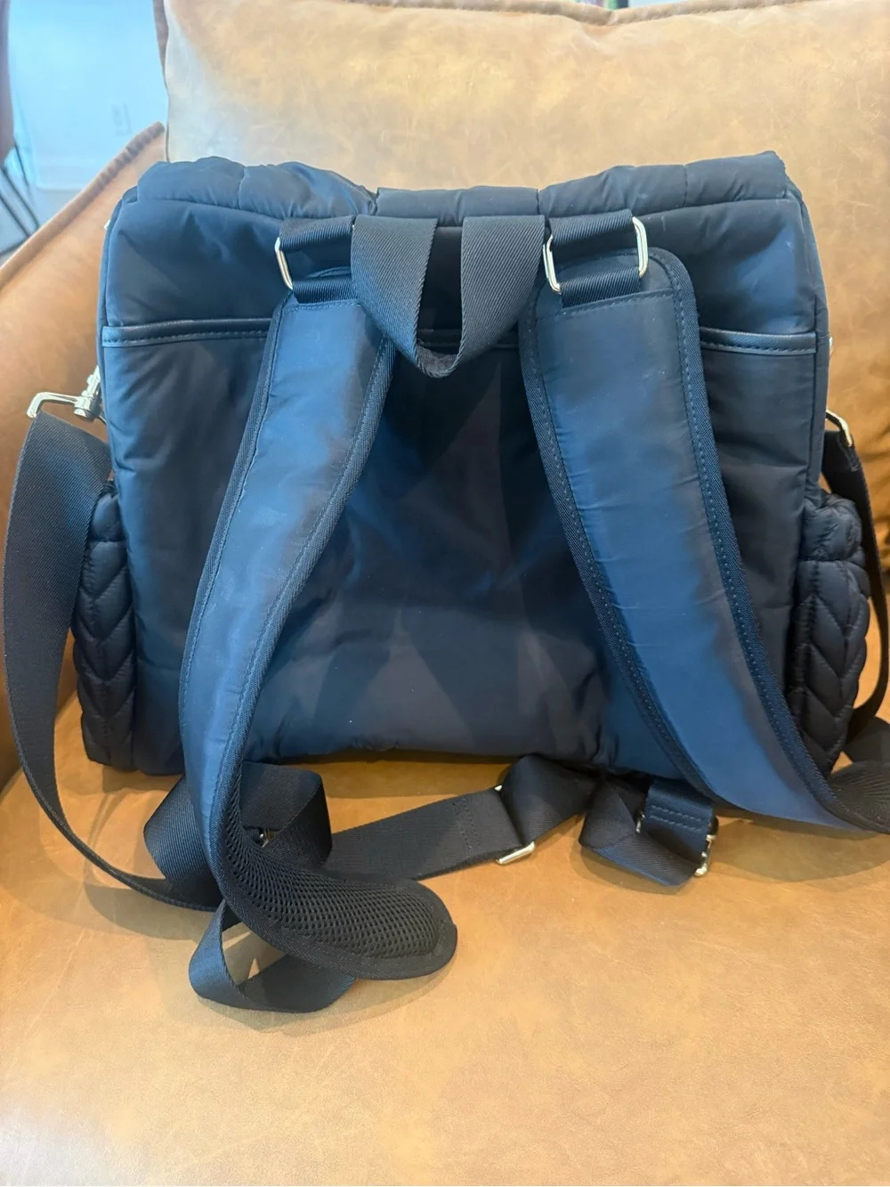 Happ Levy Backpack Quilted Black Diaper Bag Crossboy Purse